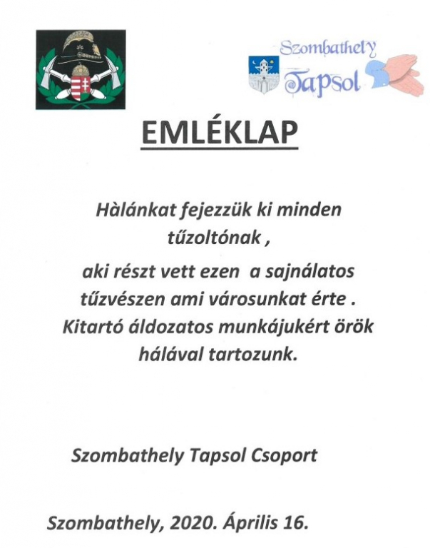 Szombathely Tapsol Csoport (2020.04.16.)