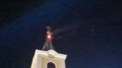 Villámcsapás következtében gyulladt ki a kőszegi templomtorony