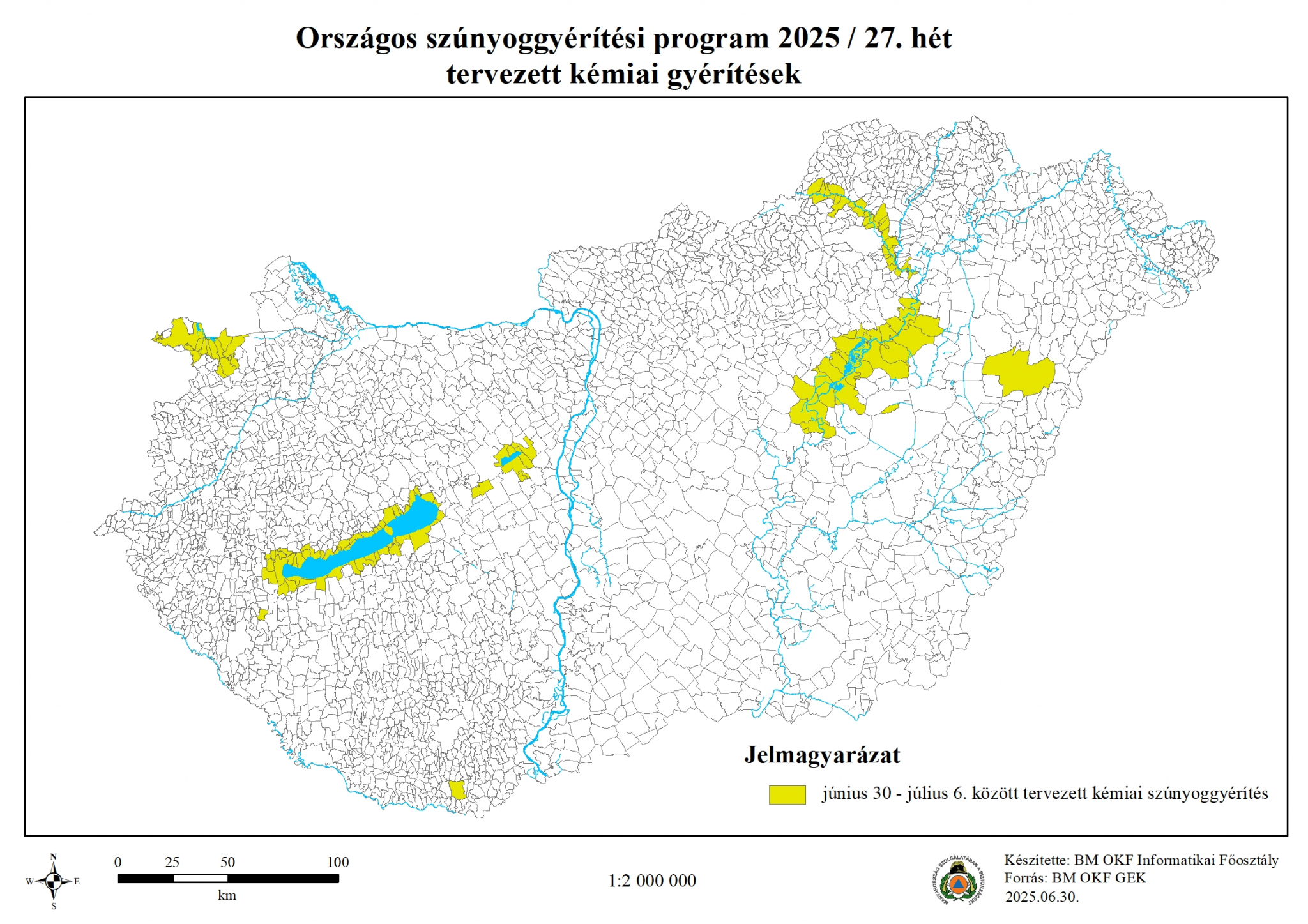 Tervezett szúnyoggyérítés 2025 27. hét