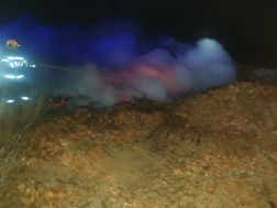 Növényi hulladék égett Szombathelynél 