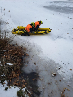 Jégről mentési gyakorlat Szombathely