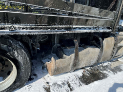 Kamion égett Egyházasrádócnál