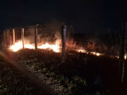 Szabadtéren keletkezett tűz Csepregnél