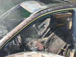 Kiégett egy autó Zsirán