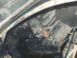 Kiégett egy autó Zsirán