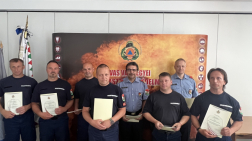 Kerek születésnapos tűzoltók köszöntése