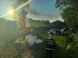 Hulladéktűz a Perint-patak partján