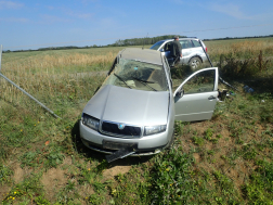 Árokba csapódott autó műszaki mentése Szombathelynél